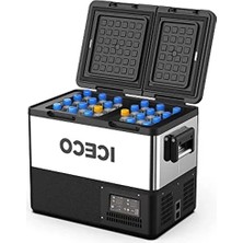 MarkEntegra Çift Bölmeli Oto Buzdolabı, 12/24 Volt, 45 Litre Kapasite, Kompresörlü