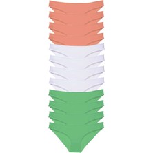 Royaleks Kesgin Market® 12 Adet Süper Eko Set Likralı Kadın Slip Külot 510 Teknokesgin