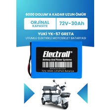 Electroll Yuki Yk-57 Greta Batarya (Standart Kapasite) Lifepo4 72V 30AH Elektrikli Motorsiklet Bataryası