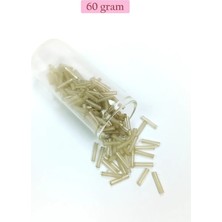 Royaleks Kesgin Market® Uzun Boru Kesme Boncuk Çap 2mm Uzunluk 10 mm - 60 Gram - Şeffaf Bej - BNC276 Tekn
