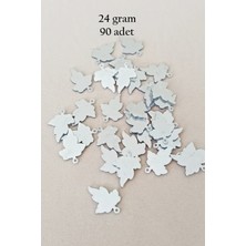 Royaleks Kesgin Market® Oya Abiye Bileklik Kolye Pleksi Metalik Plastik Pul Gümüş Renk 24 Gram 90 Adet -