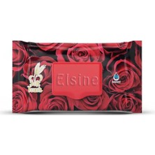 Elsine Kesgin Market® Red Rose Islak Havlu Mendil 90 Adet Kapaklı Gül Kokulu Teknokesgin