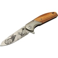 Kesgin Market® Chongmıng CM98 Geyikli Ahşap Çakı 20 cm Manuel, Kemerlikli Teknokesgin