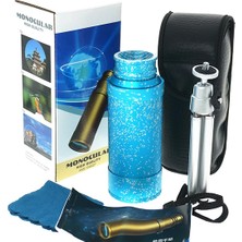 Kesgin Market® 50X50 Panda Metal Gövde Tek Gözle Büyük Mercek Korsan Dürbün Mavi Teknokesgin