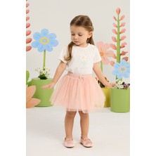 Minycenter Kız Bebek Çiçek Desenli Fırfırlı Alt Üst Set 3 Ay-36 Ay Pudra