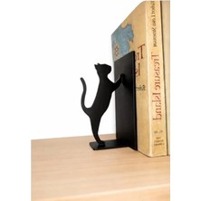 MarkEntegra Plastik Kedi Silüeti, Dekoratif Kitaplık Tutucu