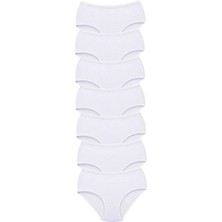 Royaleks Kesgin Market® 7 Adet Tutku Kadın Yüksek Bel Bato Kalın Lastik Külot Beyaz Teknokesgin