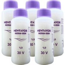 New Favor Kesgin Market® 5 Adet Oksidan Krem Saç Boya Sıvısı 9'luk 30 Volüme 60 ml Teknokesgin