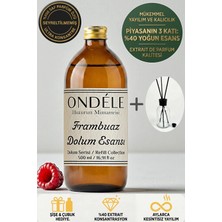 Ondéle Frambuaz Oda Kokusu Yedek Dolum Esansı 500ML - %40 Konsantre - Şişe & Bambu Hediyeli