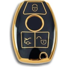 MarkEntegra Siyah-Altın Lüks Anahtar Kılıfı - 2001-2016 Be Tipi Araçlar Için