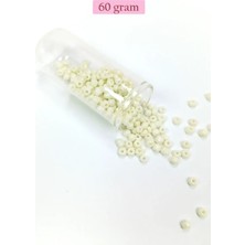 Royaleks Kesgin Market® Dökme Cam Kum Boncuk Büyük Boy (6/0) 4 mm - 60 Gram - Krem - BNC107 Teknokesgin