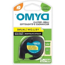 MarkEntegra Sarı Plastik Şerit - 12 mm x 4 Mt, Letratag Uyumlu