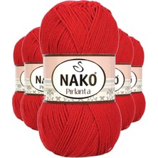 Nako Kesgin Market® 5 Adet Pırlanta Amigurumi El Örgü Ipi Yünü Gelincik Kırmızı 6741 Teknokesg