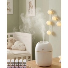 TeknoKesgin Kesgin Market® Kompakt Mini Hava Nemlendirici 5 Esans Hediyeli LED Işıklı USB Aromaterapi Cihaz