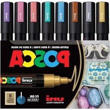 MarkEntegra 8'li Metalik Renklerde Poster Markör Seti, Pc-5m/8c