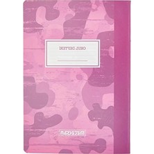 MarkEntegra Pembe Kamuflaj Desenli A4 Çizgili Okul Defteri, 60 Yaprak