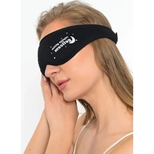 MarkEntegra Yıkanabilir Pamuklu Göz Maskesi, Siyah Renk, Rahat Uyku Için Tasarlanmış