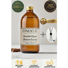 Ondéle Sandal Ağacı Oda Kokusu Yedek Dolum Esansı 1000ML - %40 Konsantre - Şişe & Bambu Hediyeli