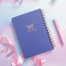 MarkEntegra Keten Kapatmalı A5 Tarihsiz Not Defteri, Lila Renk