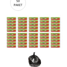 Ögem Kesgin Market® J-250 Jumbo Boy Çöp Torbası 80 x 110 cm 10 Lu Rulo x 50 Paket = 500 Adet (Siyah)