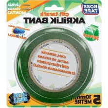 MarkEntegra Şeffaf Akrilik Liner Bant, 10 mm x 5 M Boyutunda Yeşil Renkli