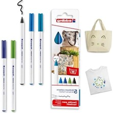 MarkEntegra 5'li Tekstil Kalemi Seti - Siyah, Mavi, Açık Mavi, Açık Yeşil, Şark Mavisi - Kalıcı ve Yıkamaya Da