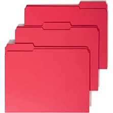 MarkEntegra Dosya Klasörü, Güçlendirilmiş 1/3 Kesimli Tab, Mektup Boyutu, Kırmızı, Kutu Başına 100 (12734)