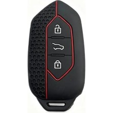 MarkEntegra Akıllı Anahtar Kılıfı, 3 Tuşlu Tasarım, Siyah Kırmızı