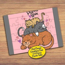 Asilmeydan Uyuyan Sevimli Kediler 24 Parça Çocuklara Özel Yapboz Tablo-88