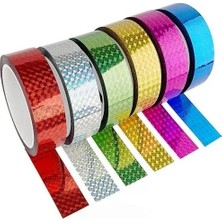 MarkEntegra Hologram Bant Seti, 6 Renk 18MM x 3 Metre, Fosforlu Desen