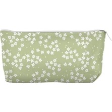 MarkEntegra Kanvas Bez Kalem Kutusu, Körüklü Iç Astarlı, 21X10X6CM, Papatyalar Yeşil Zemin