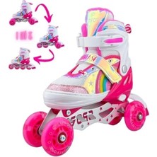 MarkEntegra Işıklı Gökkuşağı Paten, Taşıma Çantası ile 3 In 1 Tasarım