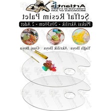 MarkEntegra Pleksi Akrilik Resim Paleti 20X30 3mm 2 Adet Oval Palet Plastik Şeffaf Resim Boya Paleti Orta Boy Boyama Tepsisi