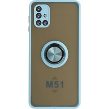 Newface Muratech New  Galaxy M51 Kılıf Montreal Yüzüklü Silikon Kapak - Buz Mi