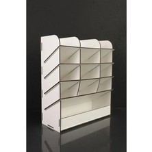 MarkEntegra Çapraz 12 Bölmeli Masaüstü Kalemlik, Beyaz Renk