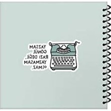 MarkEntegra Çizgili Sert Kapaklı Stickerli Defter, 50 Yaprak