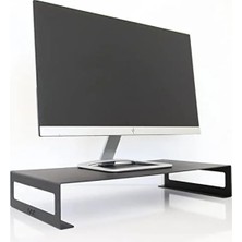 MarkEntegra Siyah Metal Monitör Yükseltici ile Düzenli Bir Çalışma Alanı