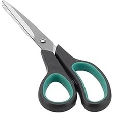 MarkEntegra Promosyonca Paslanmaz Çelik Makas, Ergonomik Turkuaz-Siyah Tutma Kollu (20 Cm)