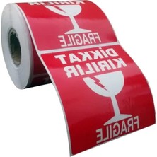 MarkEntegra Dikkat Kırılır Etiketi, 100X100 Mm, 500'LÜ Rulo