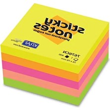 MarkEntegra Neon Renkli Yapışkanlı Not Kağıdı Küp, 76X76 Mm, 400 Yp