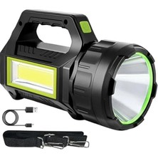 MarkEntegra Şarjlı Güneş Panelli El Feneri, 30W LED Işık ve Su Geçirmez Özellik