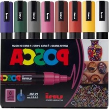 MarkEntegra Kalıcı Su Bazlı Marker Boya Kalemleri, 8'li Koyu Renk Seti