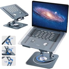 MarkEntegra Baseus Ayarlanabilir Dizüstü Bilgisayar Standı, 360 Derece Dönebilen Ayarlanabilir Dizüstü Bilgisayar Standı (Üç Katlı Versiyon) MacBook Air Pro, Dell Xps, Hp Vb. Için Ergonomik Katlanabilir Stand