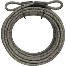 MarkEntegra Lock Çelik Bisiklet Kilit Kablosu, 9 M Uzunluk x 3/8 Inç Çap Vinil Kaplı Halkalı Kablo, 70DCC