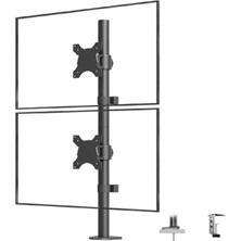 MarkEntegra Masa Üstü Çift Monitör Tutucu, 15''-33'' Uyumlu, Ayarlanabilir Yükseklik