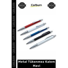 Carlburn Özel Üretim Şık Kaliteli Logo Baskılı Promosyon Çelik Kurumsal Hediye Metal Tükenmez Kalem Mavi