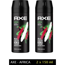 Royaleks Kesgin Market® 2 Adet Axe Africa Erkek Deodorant Sprey 150 ml Teknokesgin