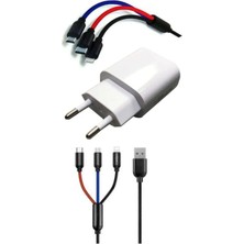 Royaleks Kesgin Market® Çoklu Hızlı Şarj Kablosu ve Hızlı Şarj Soketi Type-C Mikro Iphone Uyumlu 1.