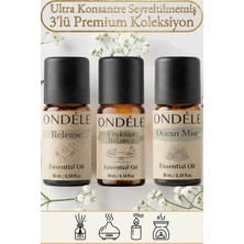 Ondéle 3'lü Derin Nefes Saf Esansiyel Yağ Buhurdanlık Mum Kokusu: Ocean Mist,anti Stress,frekans