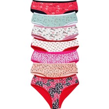 Royaleks Kesgin Market® Pamuklu Geniş Kenarlı Likralı Desenli Bato Kadın Külot 7'li Paket Teknokesgin